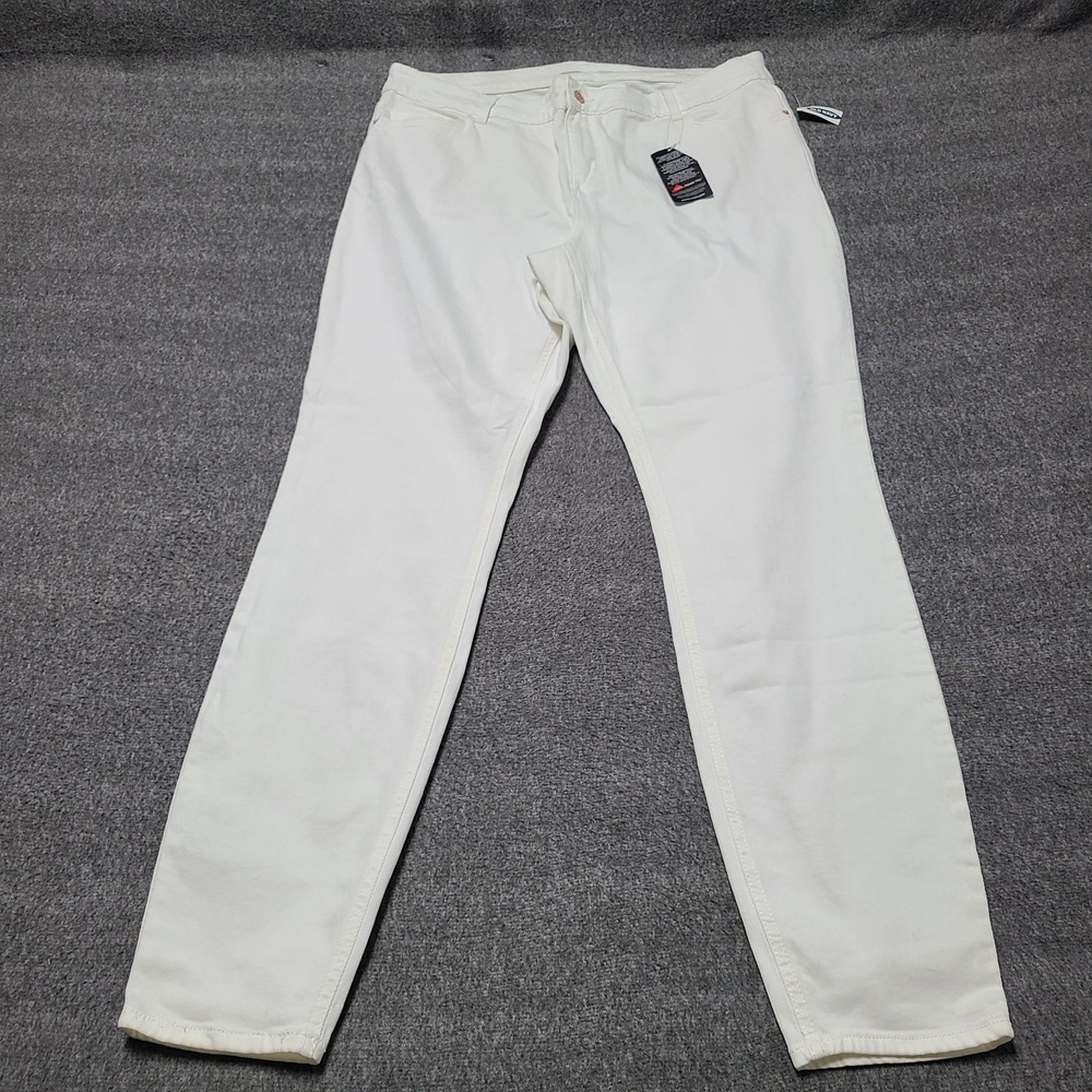 Old Navy Rockstar Super Skinny High Rise White Jeans Plus Size‎ 20 Long
